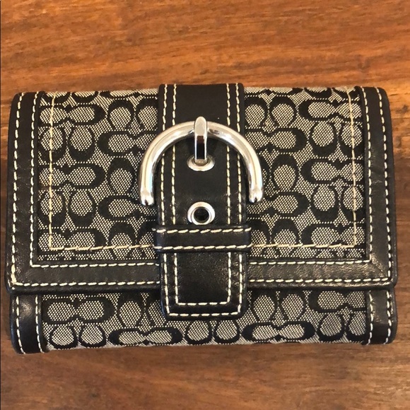 Coach Handbags - COACH black C Monogram Canvas Small wallet